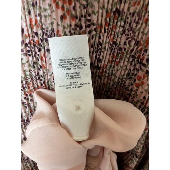 Aritizia Wilfred Daydreamer Midi Dress Women’s Sz Small Coral Wine Pleated Boho - Picture 9 of 9